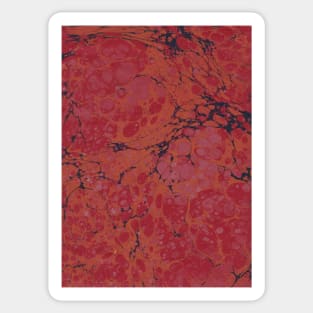 Marbling orange red stones pattern Sticker